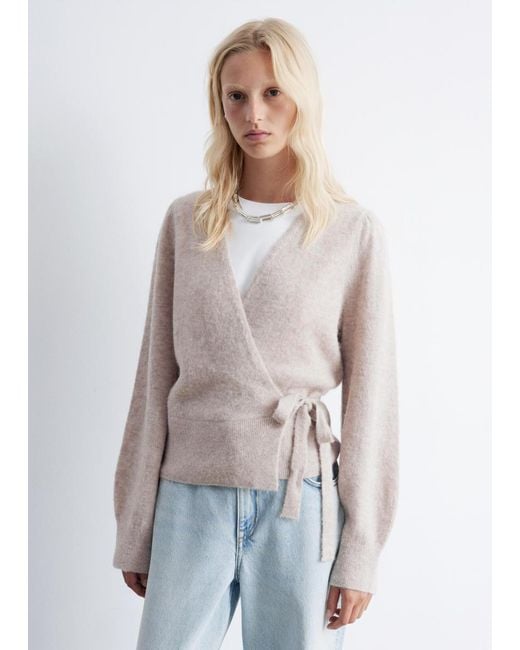 & Other Stories Natural Mohair-Blend Knitted Wrap Cardigan
