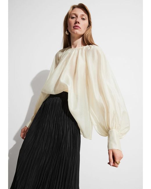 & Other Stories Natural Sheer Blouse