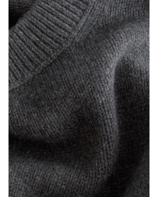 & Other Stories Black Cashmere-Blend Jumper