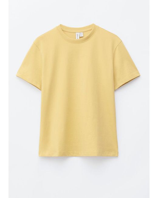 & Other Stories Yellow Cotton Crew-Neck T-Shirt