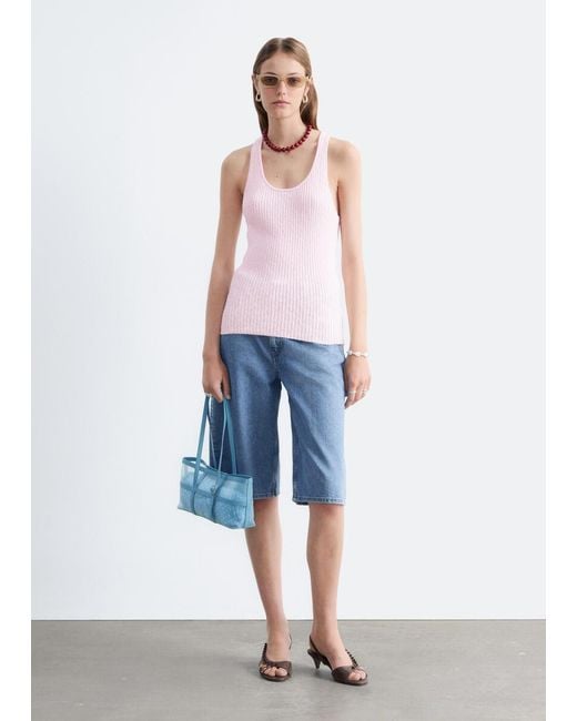 & Other Stories White Cotton Racerback Top