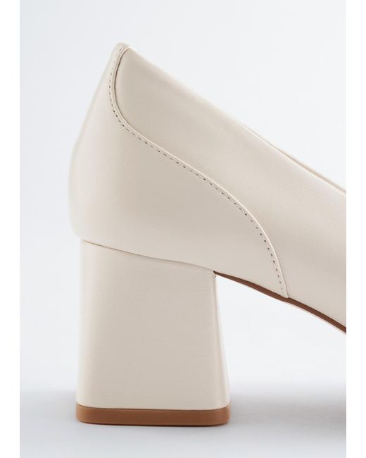 & Other Stories Gray Leather Loafer Pumps