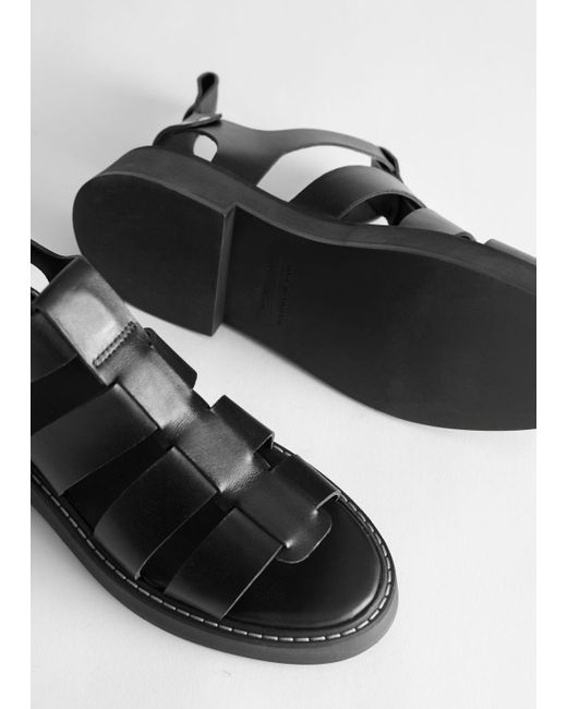 black chunky gladiator sandals