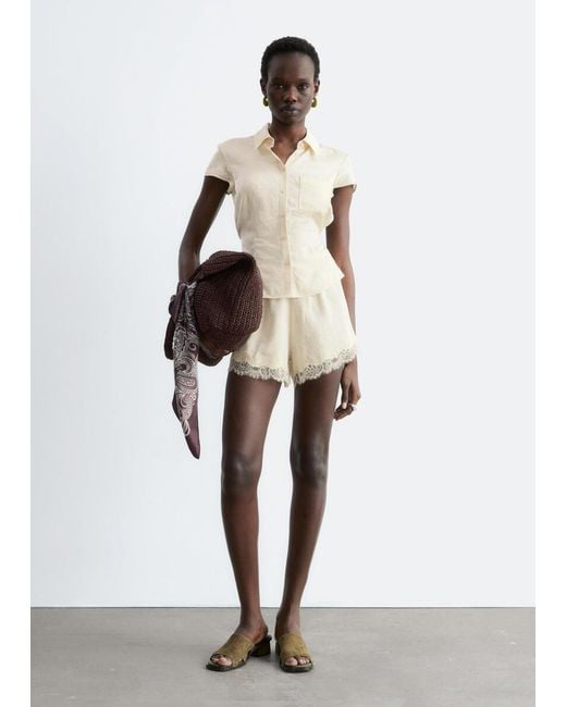 & Other Stories Natural Tie-Back Shirt