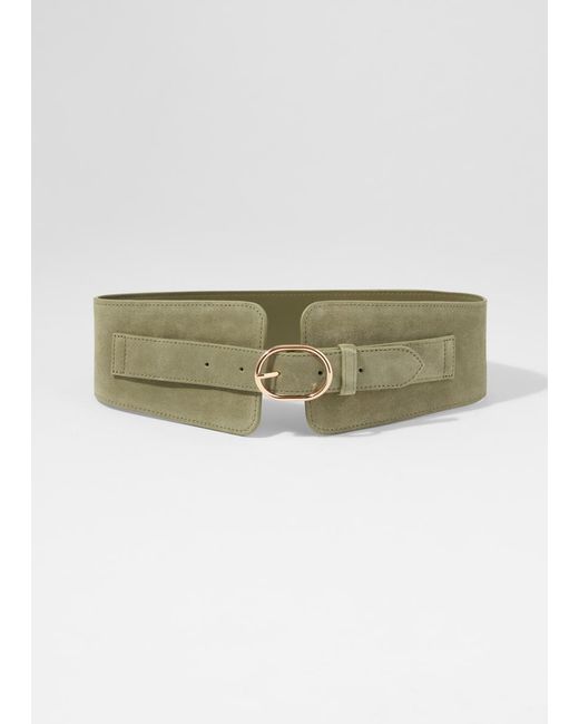 & Other Stories Green Wide Waist Belt