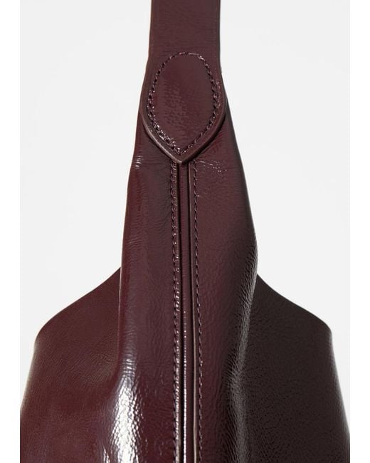 & Other Stories Purple Large Patent-Leather Tote Bag