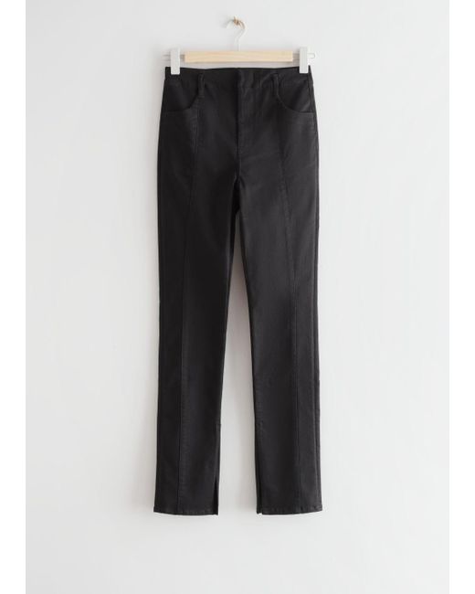 & Other Stories Slim Slit-cuff Jeans in Black | Lyst Canada
