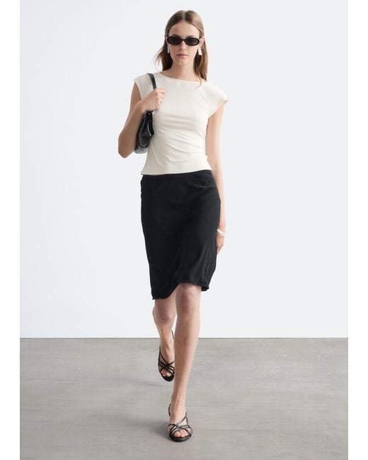 & Other Stories White Fitted Open-Back T-Shirt