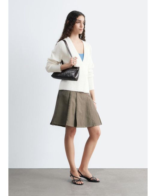 & Other Stories White Ribbed Cardigan