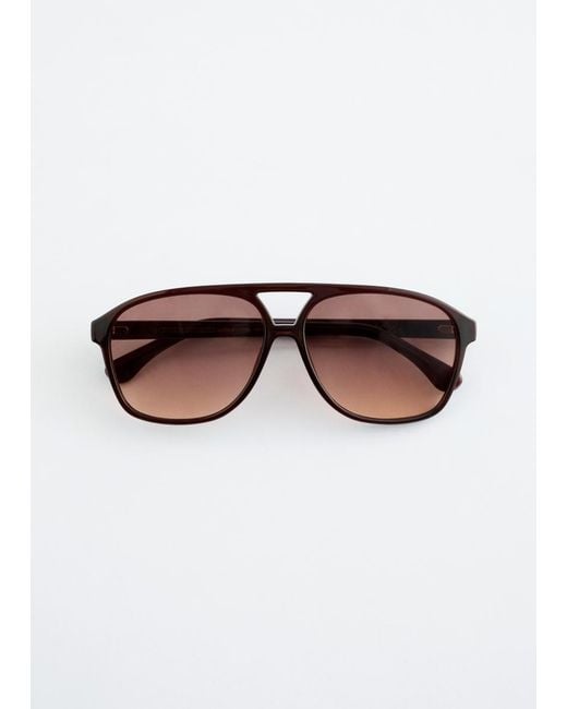 & Other Stories Brown Oversized Aviator Sunglasses
