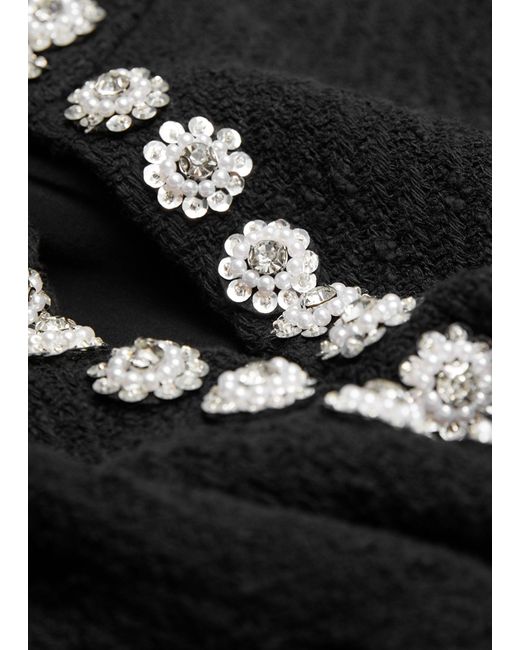 & Other Stories Black Sleeveless Rhinestone Mini Dress