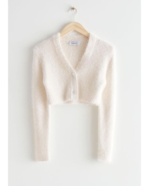 White fluffy hotsell cropped cardigan