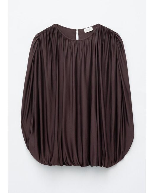 & Other Stories Brown Draped Jersey Top