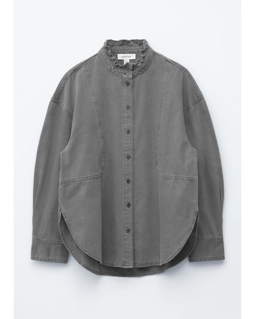 & Other Stories Gray Oversized Denim Blouse