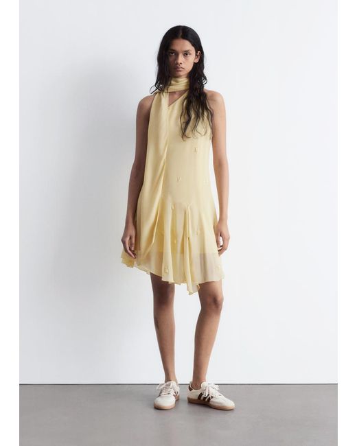 & Other Stories Natural One-Shoulder Mini Dress