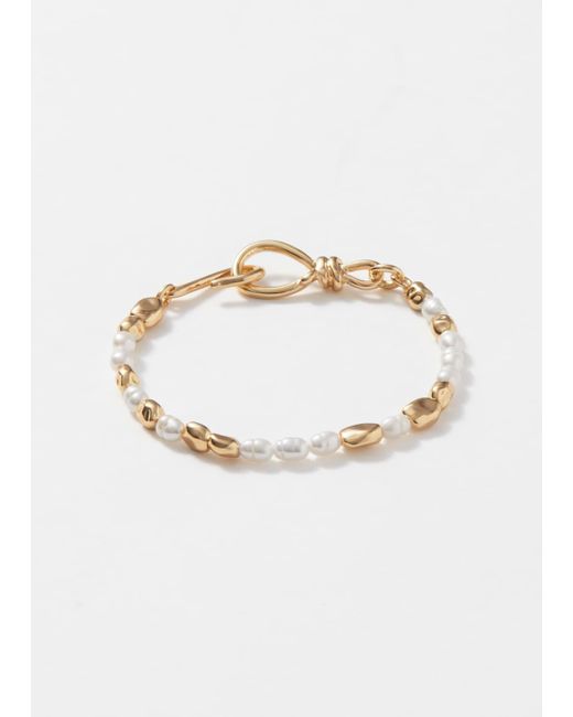 & Other Stories White Irregular Bead Bracelet