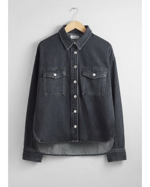& Other Stories Gray Relaxed Denim Shirt