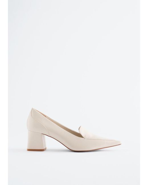 & Other Stories Gray Leather Loafer Pumps