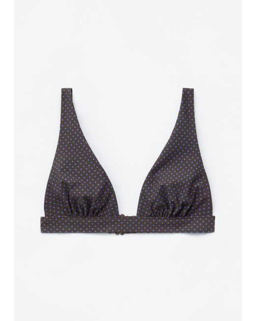 & Other Stories Brown Triangle Bikini Top