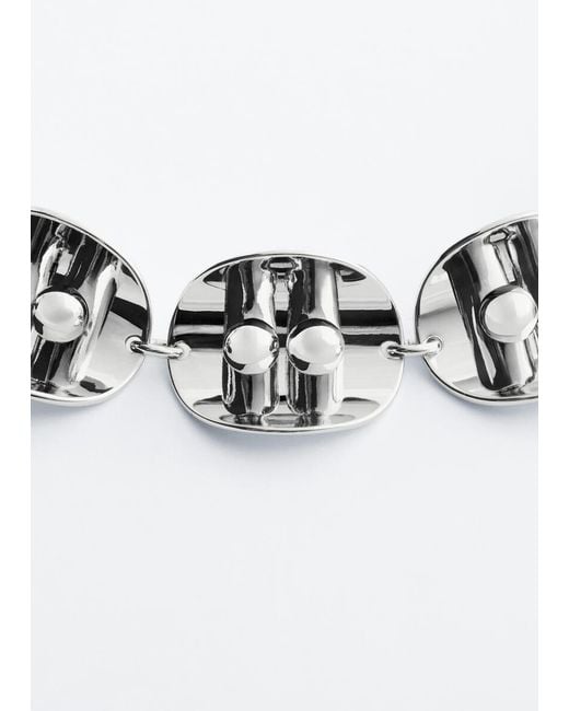 & Other Stories Black Sculptural Panel Necklace