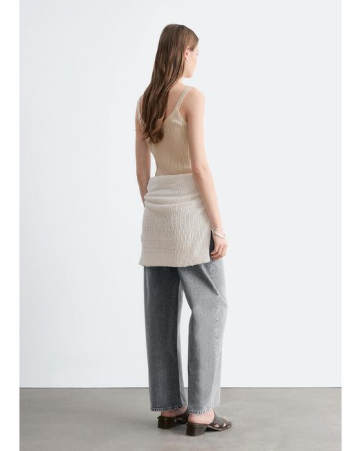 & Other Stories Natural Scalloped Tank Top