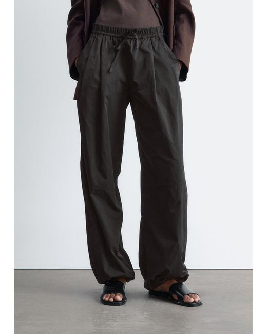 & Other Stories Gray Nylon Parachute Trousers