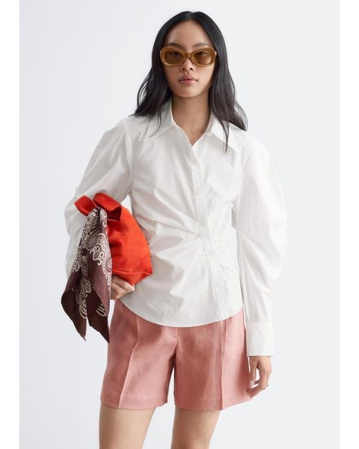 & Other Stories Natural Asymmetrical Cotton Shirt
