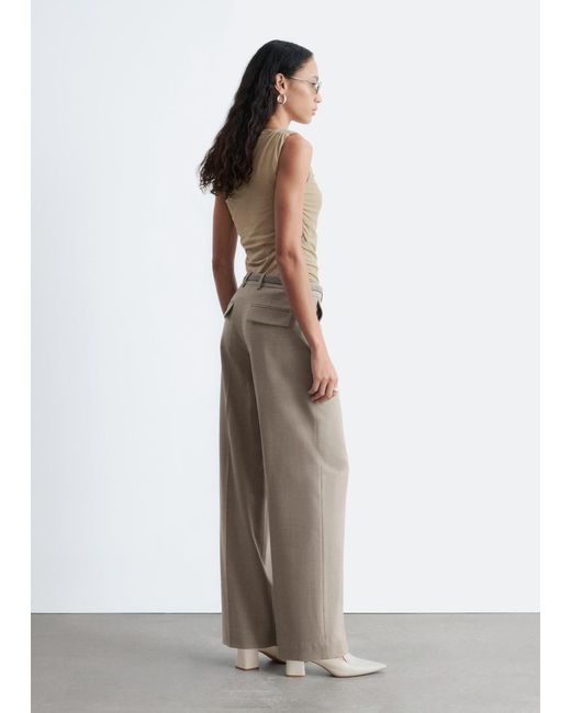 & Other Stories Natural Draped Cowl-Neck Top