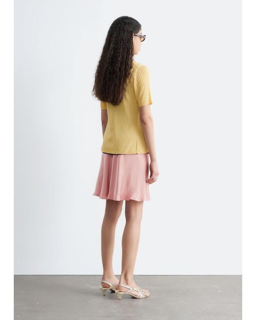& Other Stories Yellow Rib-Knit Top