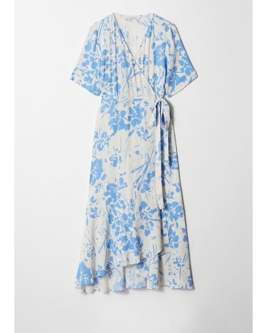 & Other Stories Blue Wrap Midi Dress