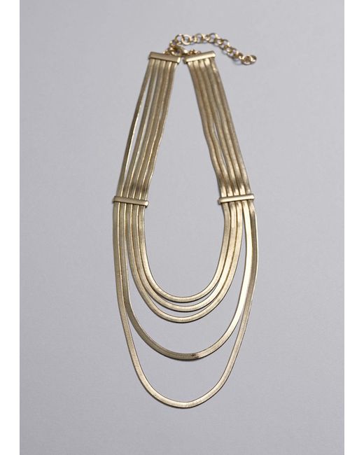 & Other Stories White Layered Snake-chain Necklace