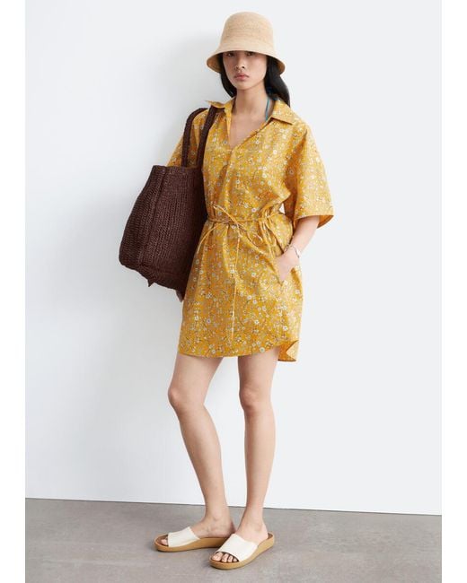 & Other Stories White Cotton Mini Dress