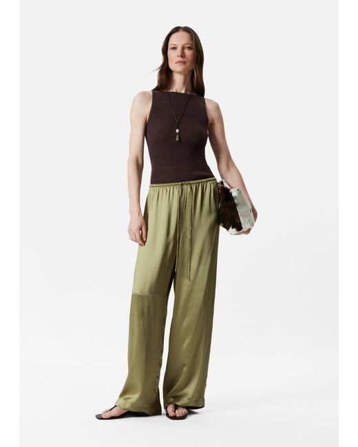 Pantalon En Satin À Cordon De Serrage & Other Stories en coloris Green