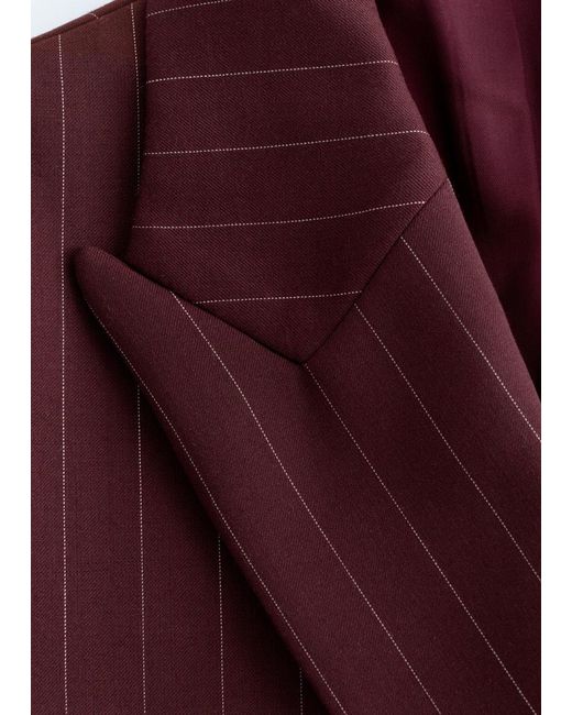 & Other Stories Purple Double-Breasted Wool Blazer