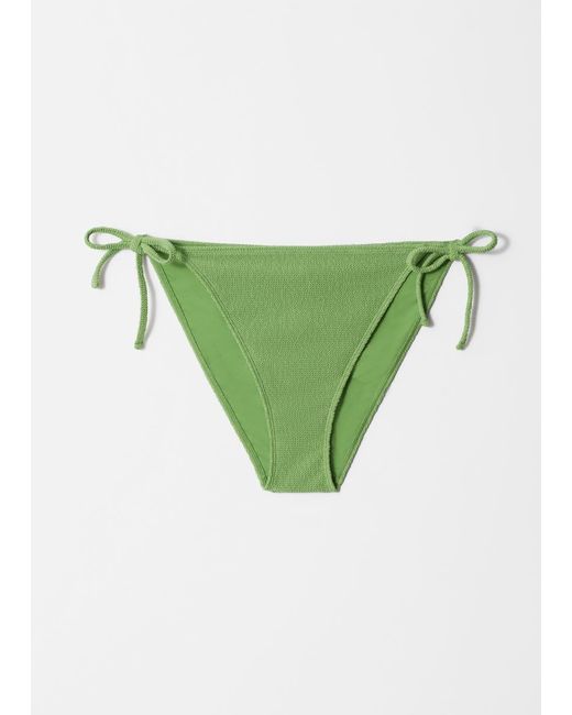 Bas De Bikini Texturé Avec Liens À Nouer & Other Stories en coloris Green