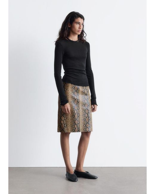 & Other Stories Black Long-Sleeve Wool Top