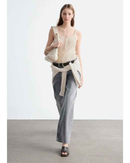 & Other Stories Natural Scalloped Tank Top