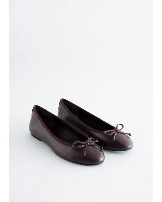 & Other Stories White Leather Ballet Flats