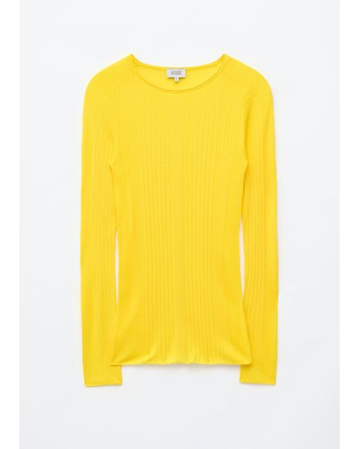 & Other Stories Yellow Ribbed Top