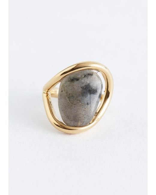 & Other Stories Metallic Stone Wire Ring