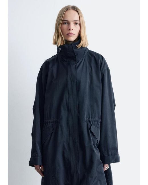 & Other Stories Blue Drawstring Parka Coat