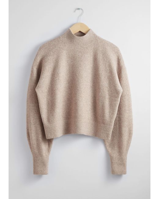 & Other Stories Natural Mock-neck Sweater