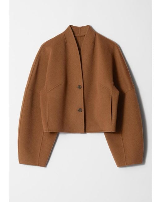 & Other Stories Blue Wool Doublé Jacket