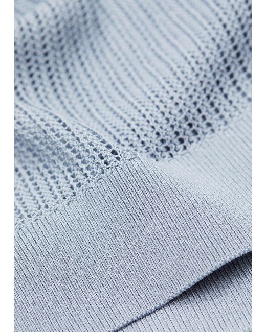 & Other Stories Gray Relaxed Pointelle Knitted Polo Shirt