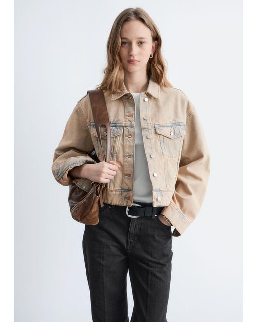 & Other Stories White Cropped Overdye Denim Jacket