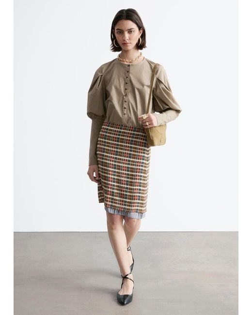& Other Stories Natural Puff-Sleeve Blouse