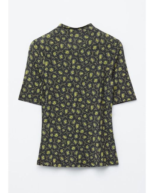 & Other Stories Black Short-Sleeve Mock-Neck Top