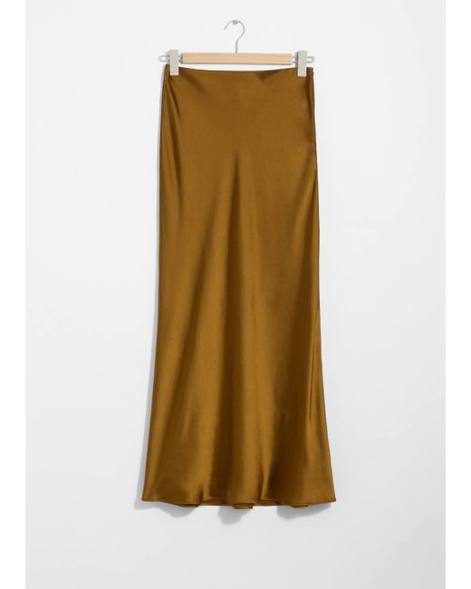 & Other Stories Natural Satin Maxi Skirt