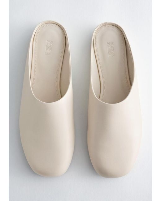 & Other Stories Natural Leather Slip‑On Mules