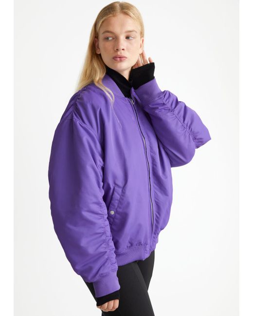 lavender bomber jacket